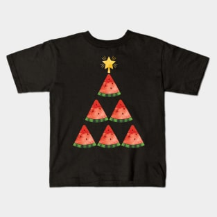 Watermelon Christmas Tree Kids T-Shirt